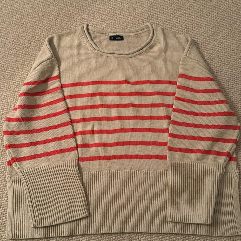 Gap Stripe Crew Neck Cotton Sweater